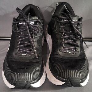 Hoka Bondi 7 Black and White Running Shoes